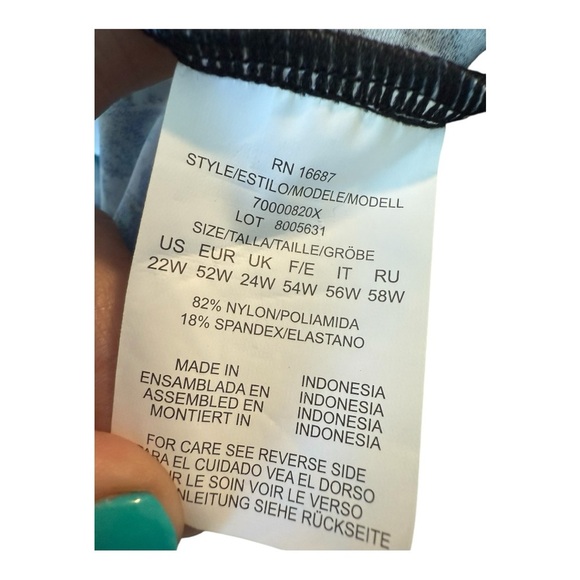 NEW Swim Solutions Navy Blues Floral Underwire Tankini Swim Top – Size 22W - Picture 11 of 15